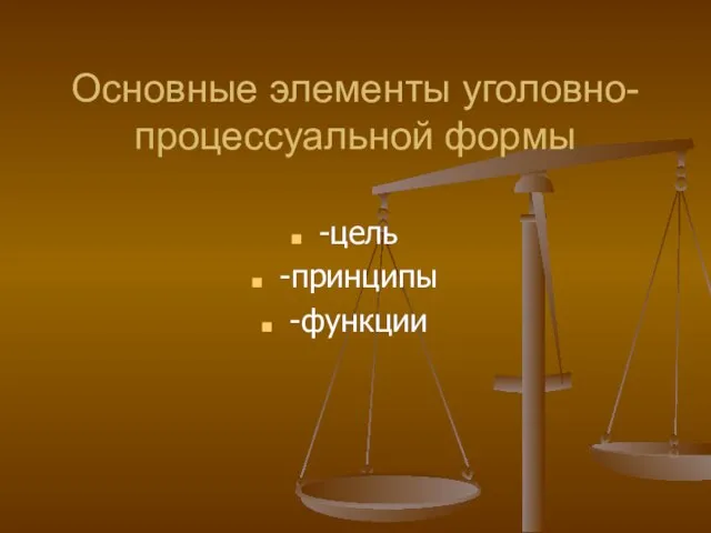 Основные элементы уголовно-процессуальной формы -цель -принципы -функции