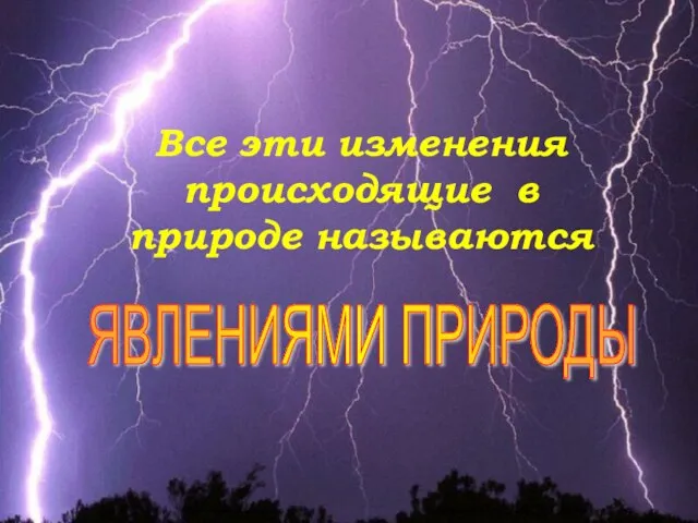 ЯВЛЕНИЯМИ ПРИРОДЫ Все эти изменения происходящие в природе называются