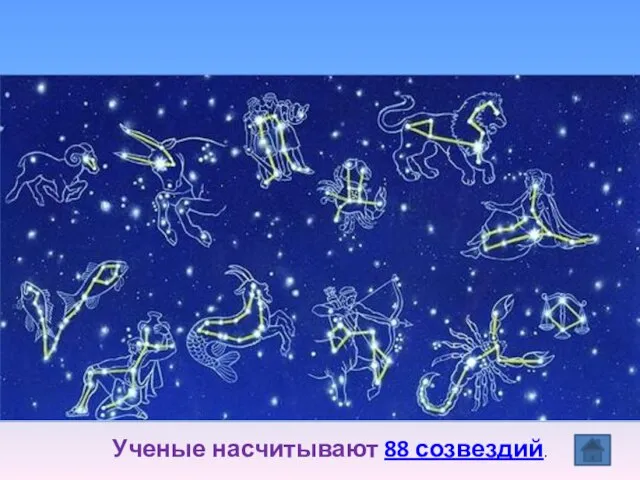 Все звезды, видимые с Земли, входят в созвездия. Ученые насчитывают 88 созвездий.