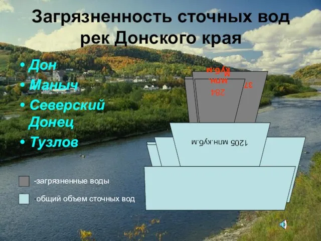 Загрязненность сточных вод рек Донского края Дон Маныч Северский Донец Тузлов -загрязненные