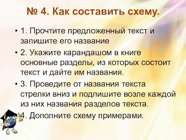 № 4. Как составить схему. 1. Прочтите предложенный текст и запишите его