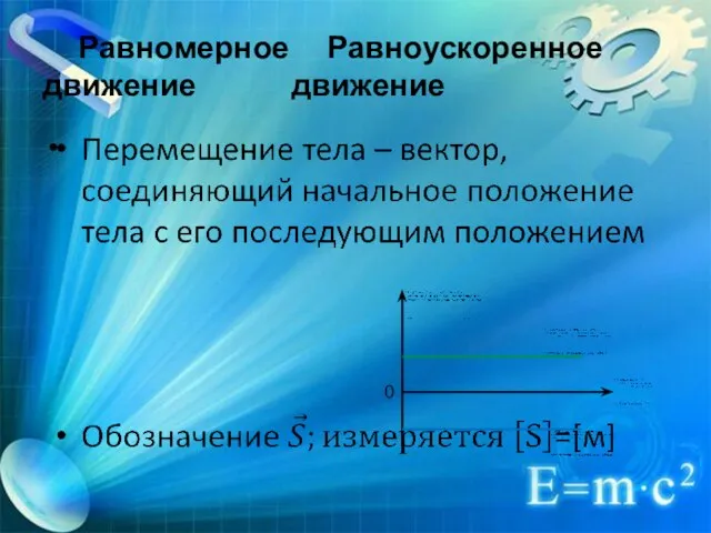 Равномерное Равноускоренное движение движение