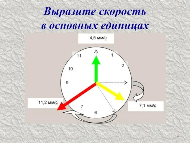 Выразите скорость в основных единицах