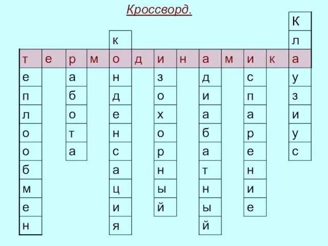 Кроссворд.