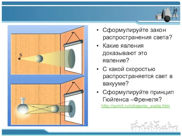 Сформулируйте закон распространения света? Какие явления доказывают это явление? С какой скоростью