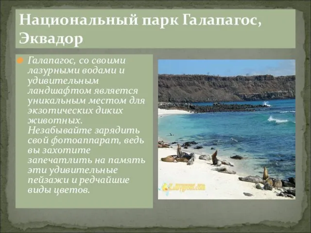 Национальный парк Галапагос, Эквадор Галапагос, со своими лазурными водами и удивительным ландшафтом