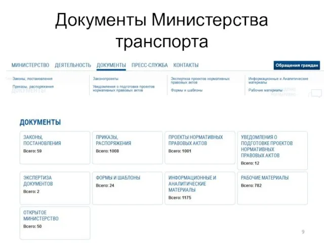 Документы Министерства транспорта