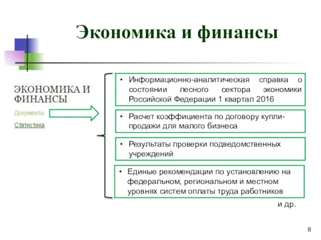 Экономика и финансы Информационно-аналитическая справка о состоянии лесного сектора экономики Российской Федерации