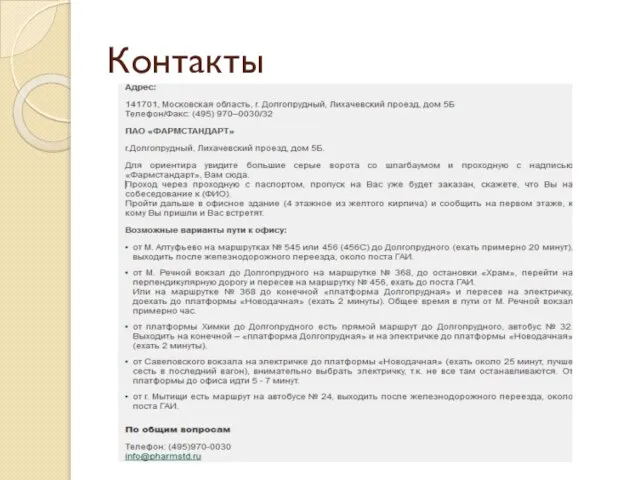 Контакты