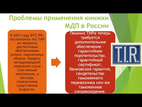 Проблемы применения книжки МДП в России