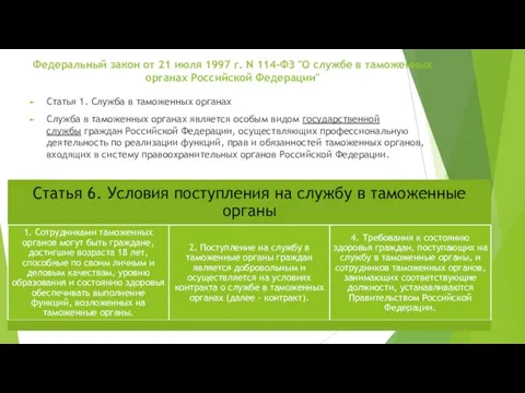 Федеральный закон от 21 июля 1997 г. N 114-ФЗ "О службе в