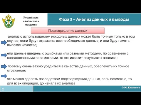 анализ с использованием исходных данных может быть точным только в том случае,