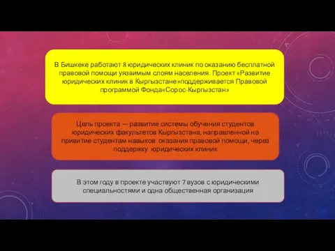 В Бишкеке работают 8 юридических клиник по оказанию бесплатной правовой помощи уязвимым