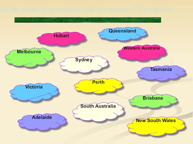 Hobart Perth Adelaide Victoria Melbourne Sydney New South Wales South Australia Brisbane