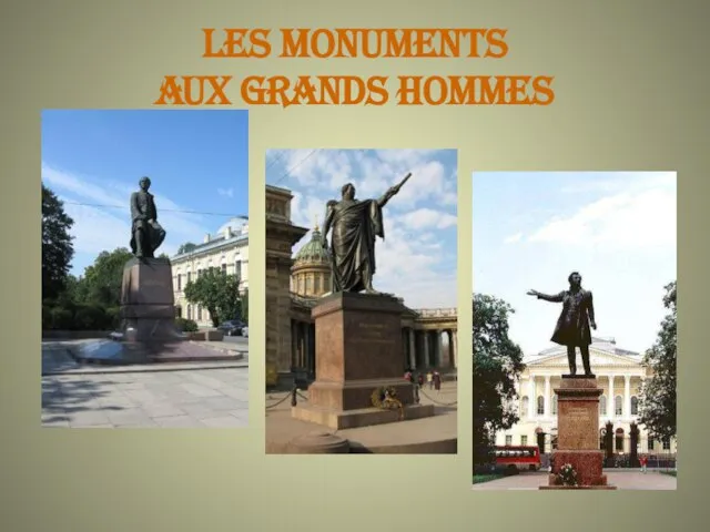 Les MONUMENTS aux GRANDS HOMMES