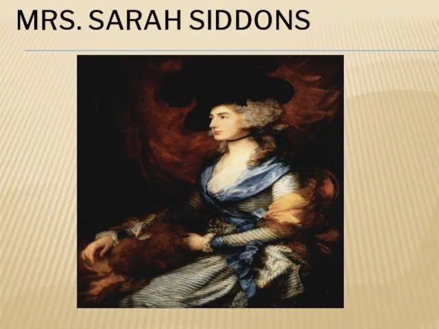 Mrs. Sarah Siddons