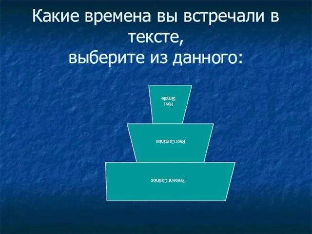 Какие времена вы встречали в тексте, выберите из данного: