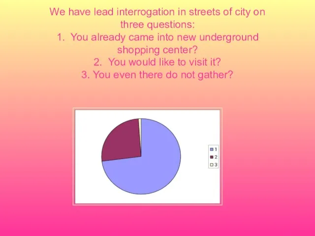 We have lead interrogation in streets of city on three questions: 1.