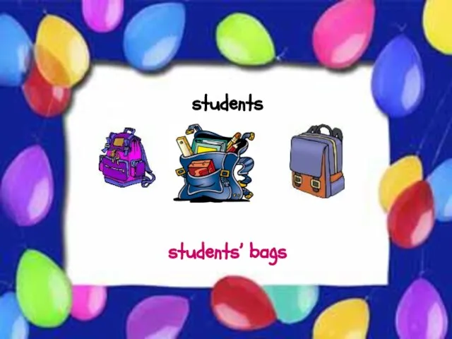 Possessive Case students students’ bags