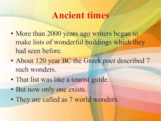 Ancient times More than 2000 years ago writers began to make lists