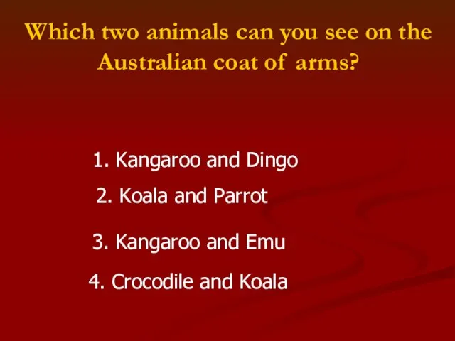Which two animals can you see on the Australian coat of arms?