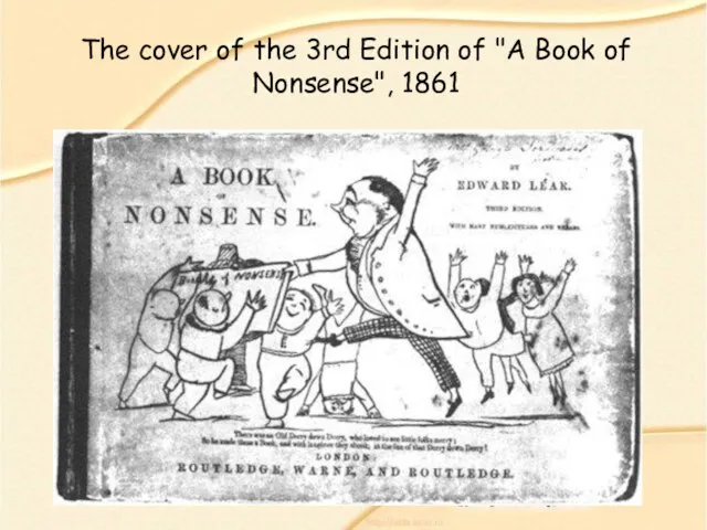 The cover of the 3rd Edition of "A Book of Nonsense", 1861