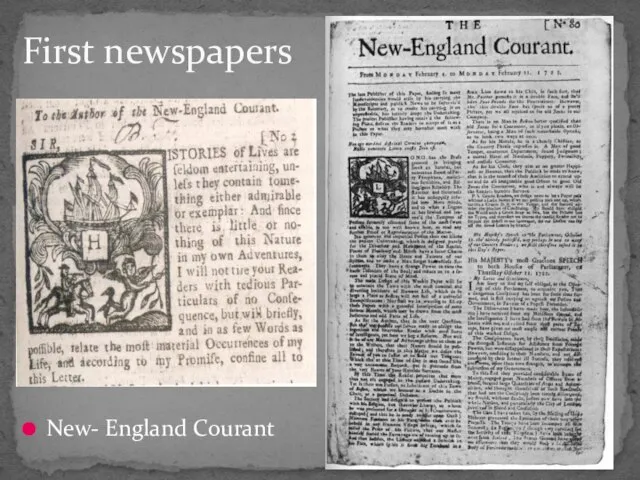 New- England Courant First newspapers