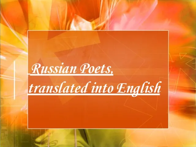 Russian Poets, translated into English