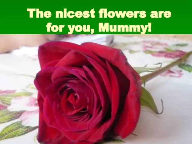 The nicest flowers are for you, Mummy!