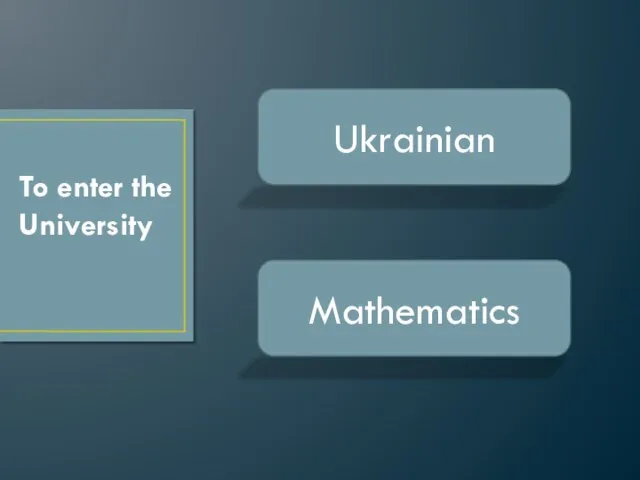 To enter the University Ukrainian Mathematics