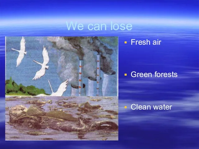 We can lose Fresh air Green forests Clean water