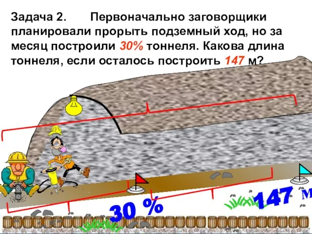 Задача 2. Первоначально заговорщики планировали прорыть подземный ход, но за месяц построили