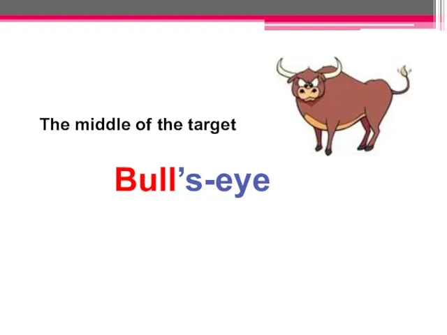 The middle of the target Bull’s-eye