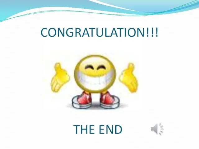 CONGRATULATION!!! THE END