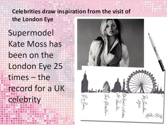 Celebrities draw inspiration from the visit of the London Eye Supermodel Kate