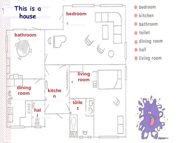 bedroom bathroom living room dining room kitchen toilet hall This is a house