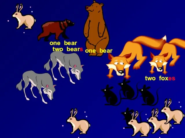 one bear one bear two bears two foxes