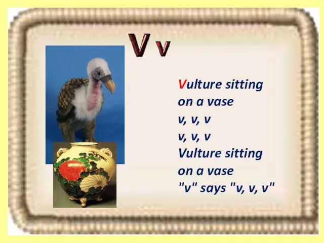 Vulture sitting on a vase v, v, v v, v, v Vulture