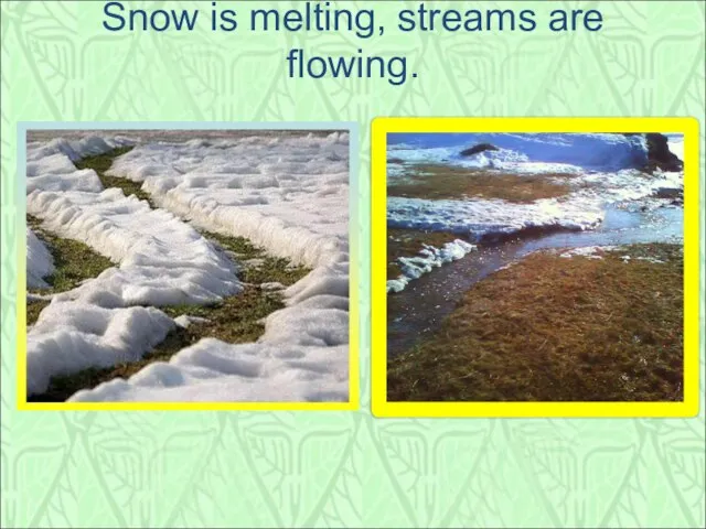 Snow is melting, streams are flowing.