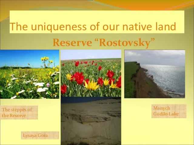 The uniqueness of our native land Reserve “Rostovsky” The steppes of the