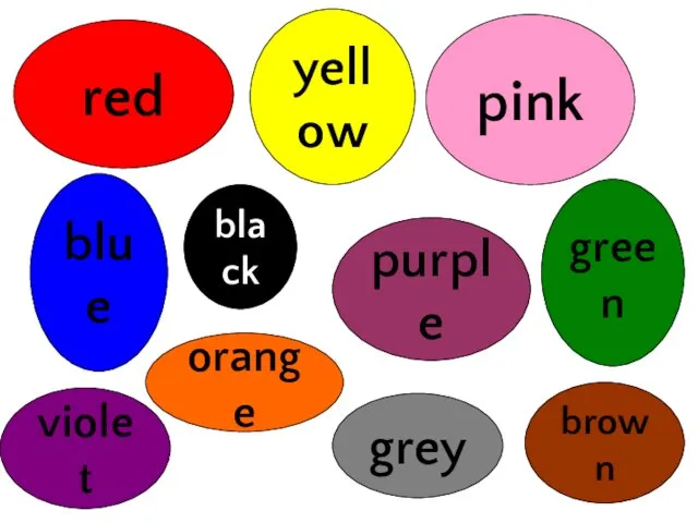 red red yellow pink green purple brown orange blue grey violet black