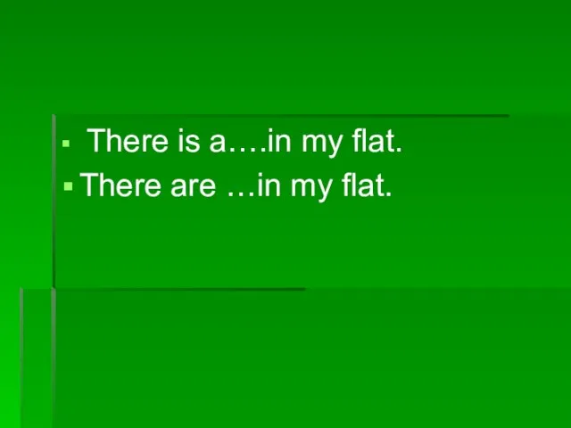 There is a….in my flat. There are …in my flat.