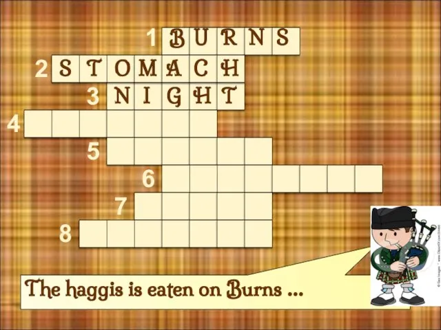 The haggis is eaten on Burns … 1 2 3 4 5