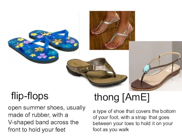flip-flops open summer shoes, usually made of rubber, with a V-shaped band