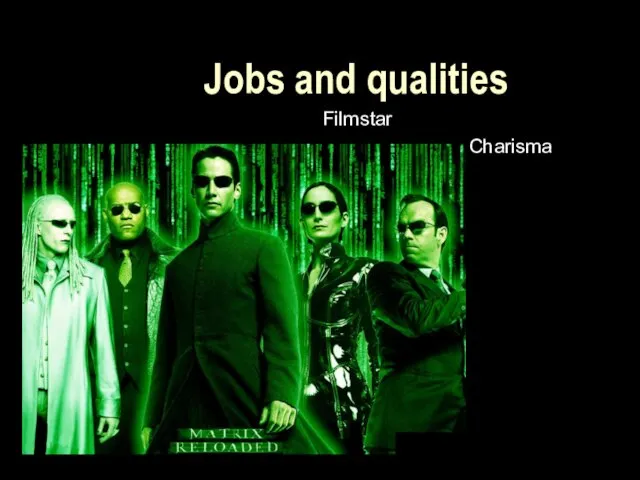 Jobs and qualities Filmstar Charisma