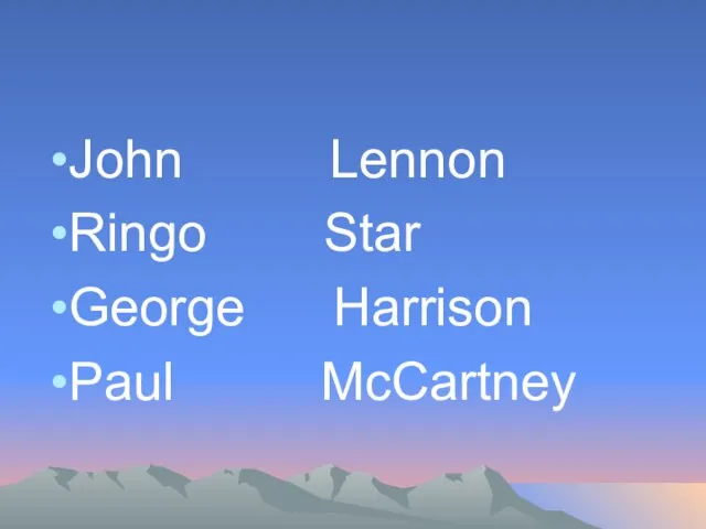 John Lennon Ringo Star George Harrison Paul McCartney