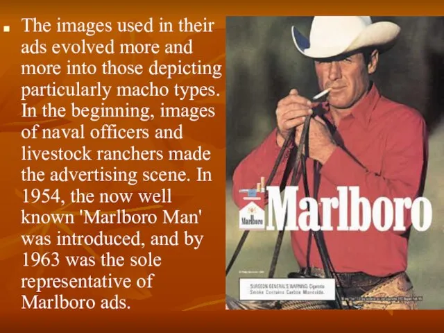 The images used in their ads evolved more and more into those