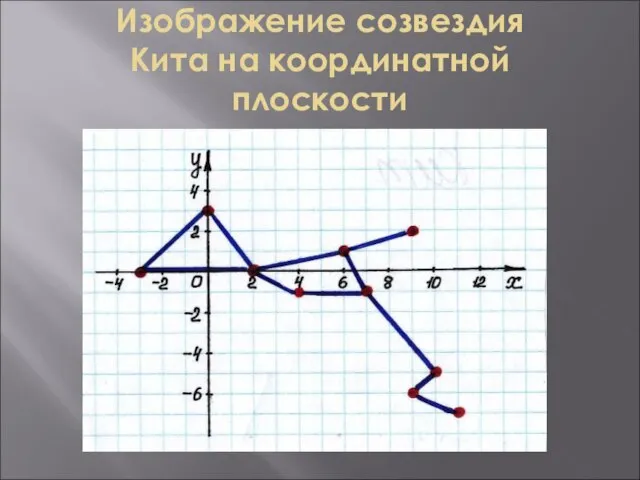 Изображение созвездия Кита на координатной плоскости