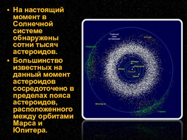 На настоящий момент в Солнечной системе обнаружены сотни тысяч астероидов. Большинство известных