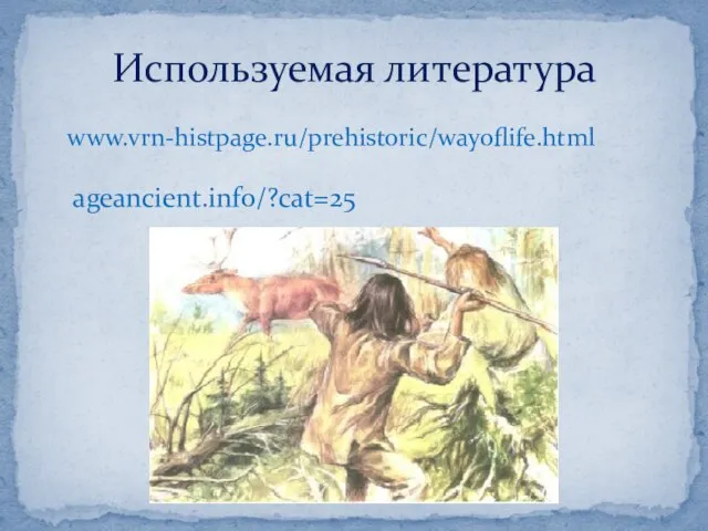 www.vrn-histpage.ru/prehistoric/wayoflife.html Используемая литература ageancient.info/?cat=25